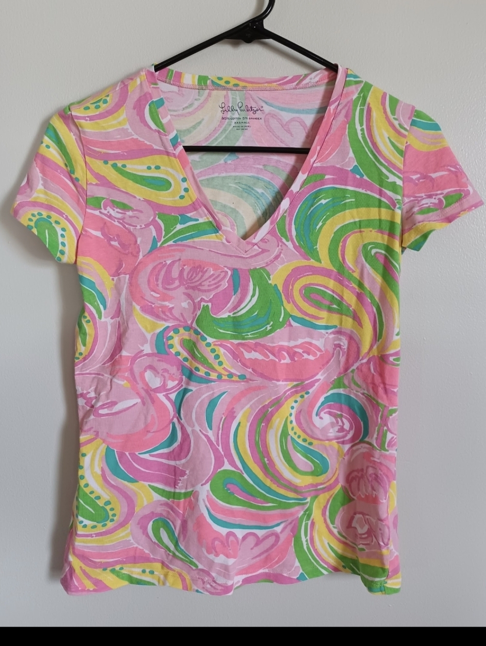 Lilly Pulitzer Michelle Pink Flamingo Tee Xxs